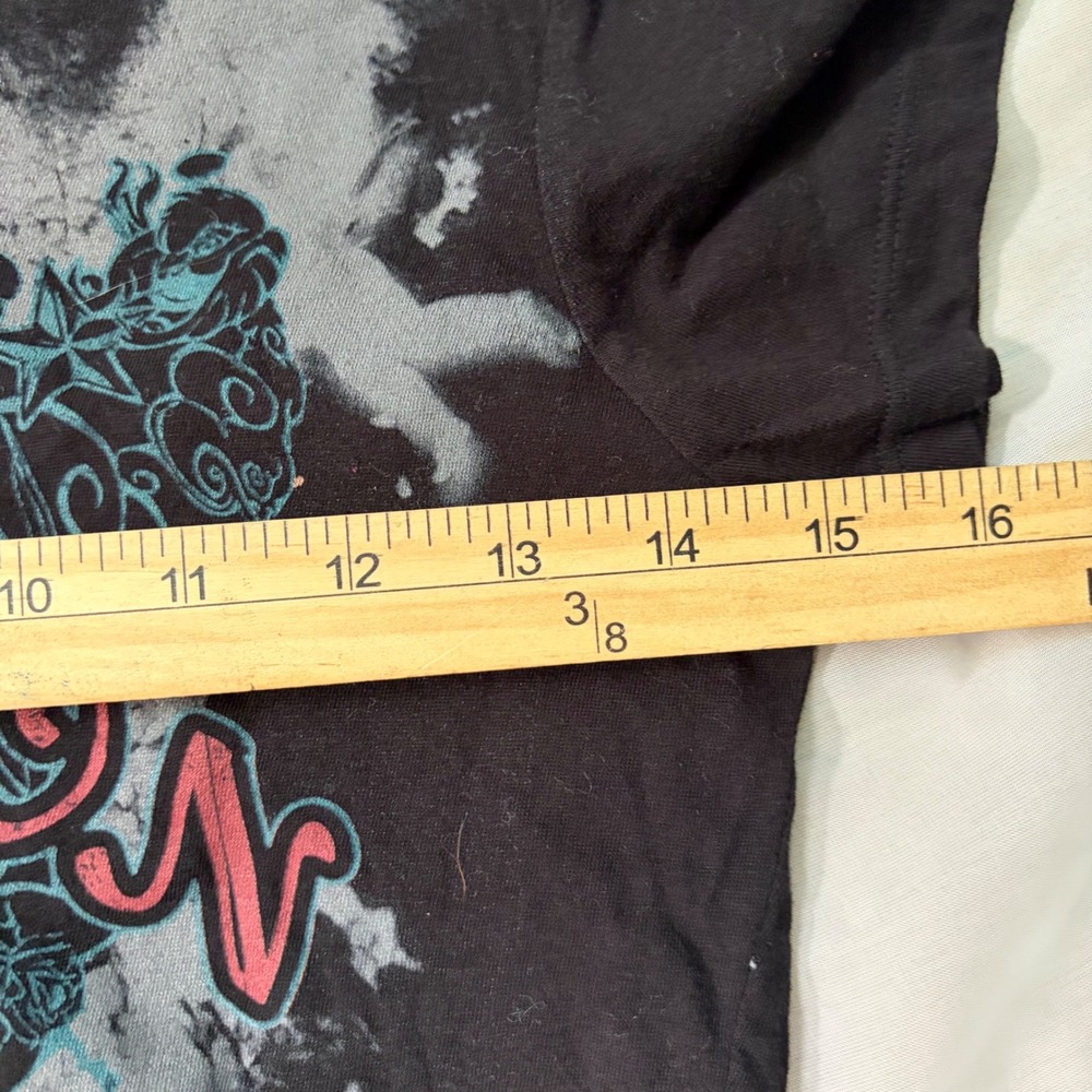 Y2K Goth Grunge Thalon Eagle Graphic Baby Tee Black Grunge Shirt Small - Picture 4 of 5